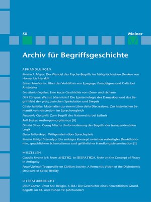 cover image of Archiv für Begriffsgeschichte. Band 50